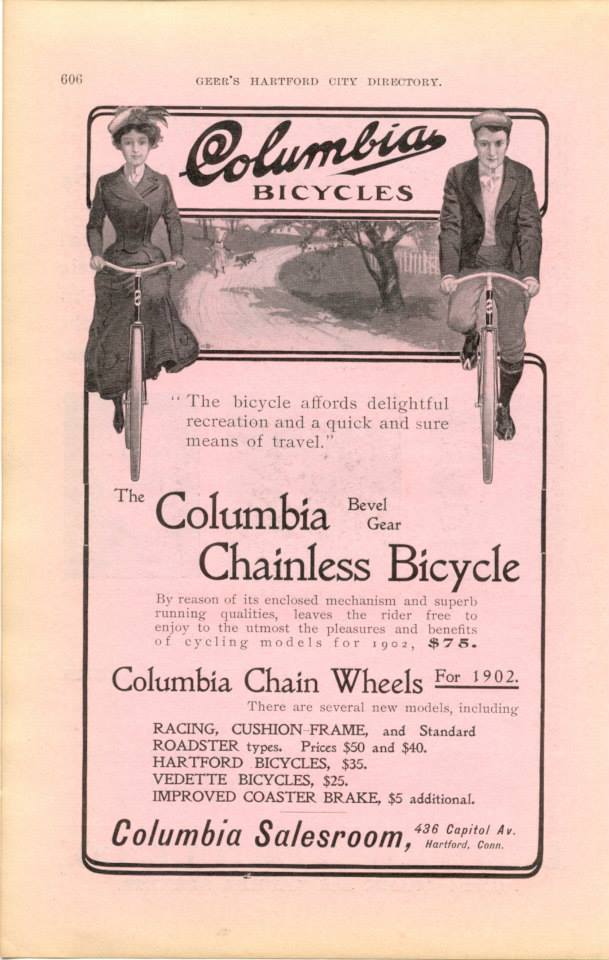 Columbia Bicycle Company vintage poster